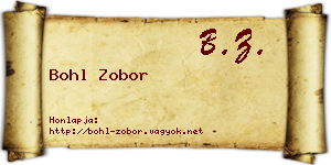 Bohl Zobor névjegykártya